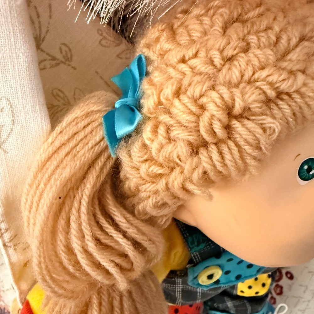 Original vintage, Cabbage Patch kid Doll Complete Set 1990 Hasbro green eyes - Picture 2 of 16
